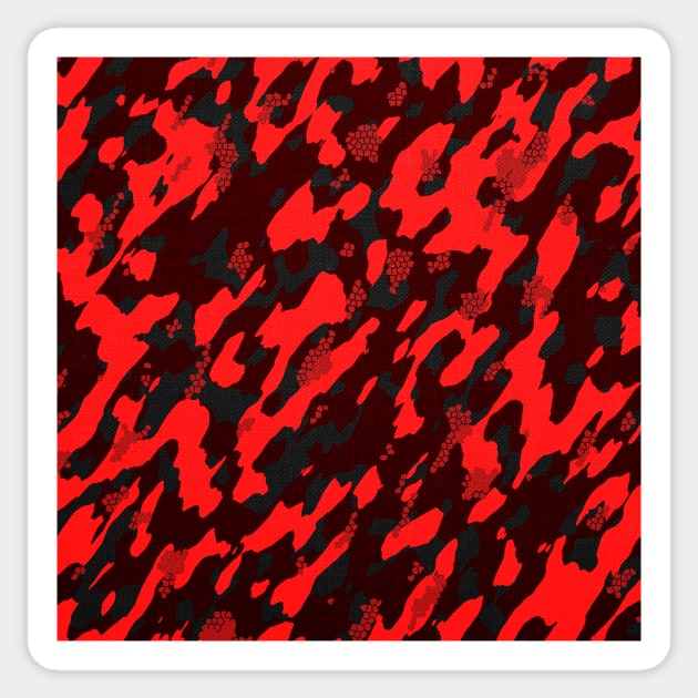 Camouflage - Red Sticker by Tshirtstory